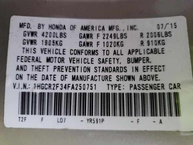 1HGCR2F34FA250751 Honda ACCORD LX