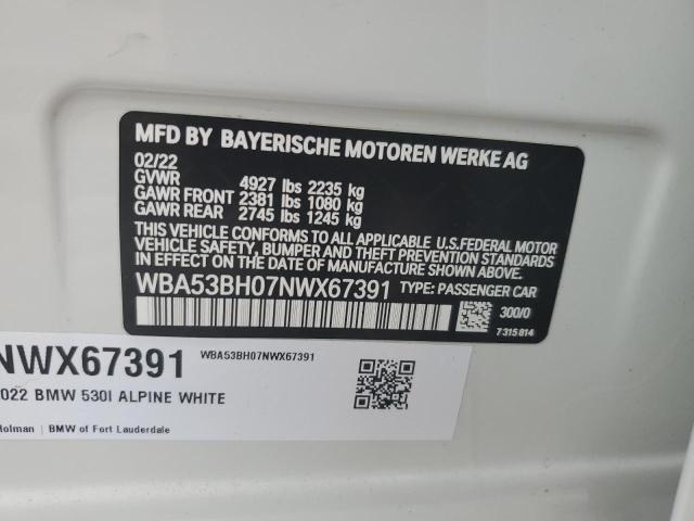 WBA53BH07NWX67391 BMW 530 I