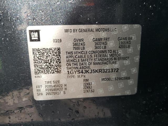 1GYS4JKJ5KR321372 Cadillac Escalade Esv Premium Luxury
