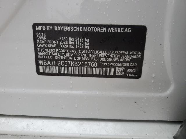 WBA7E2C57KB216760 BMW 740 I