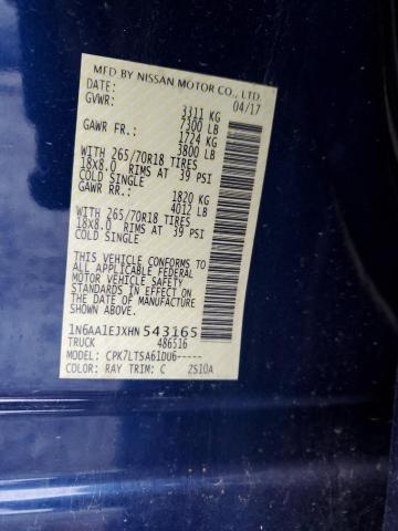 1N6AA1EJXHN543165 Nissan TITAN S