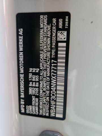 WBAHF3C04NWX77717 BMW Z4 Sdrive30i