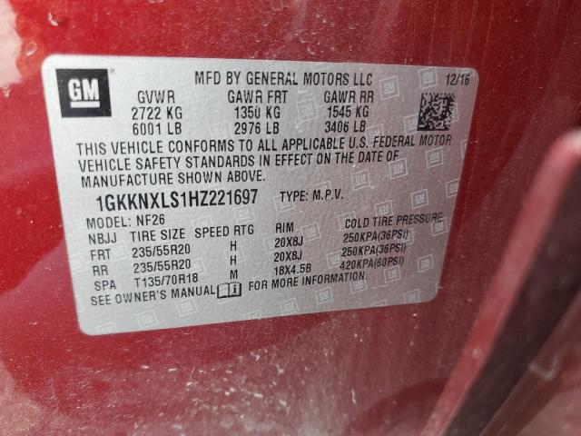1GKKNXLS1HZ221697 GMC Acadia Denali