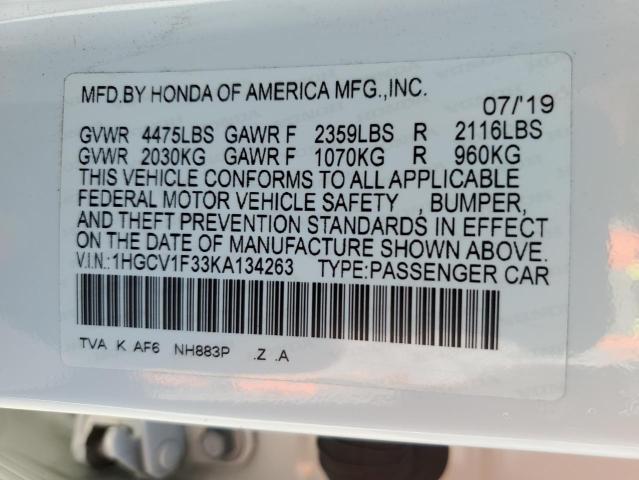 1HGCV1F33KA134263 Honda Accord Sport