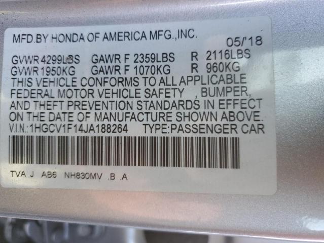 1HGCV1F14JA188264 Honda ACCORD LX