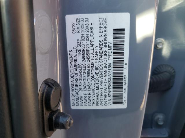 5FNYF5H2XNB031284 Honda PILOT SE