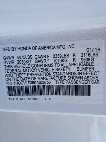 1HGCV1F36KA026753 Honda Accord Sport