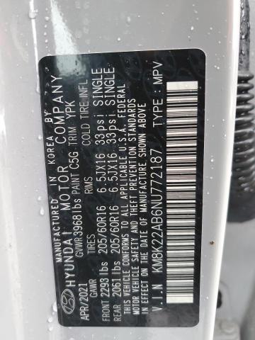 KM8K22AB6NU772187 Hyundai Kona Sel