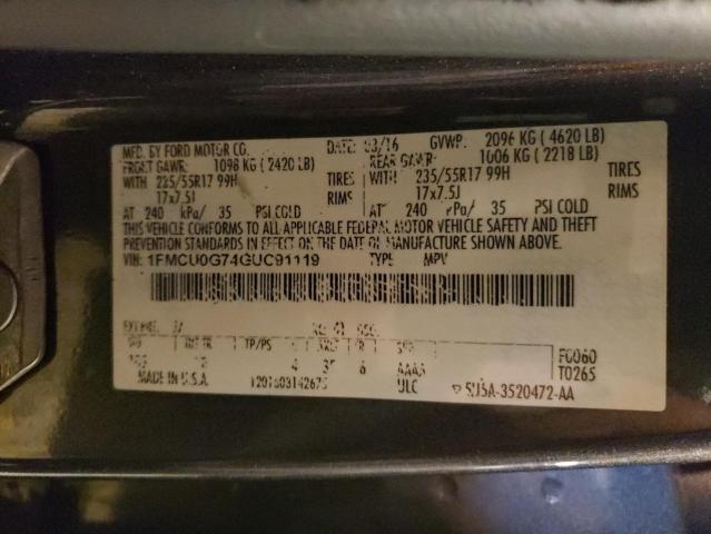 1FMCU0G74GUC91119 Ford ESCAPE SE