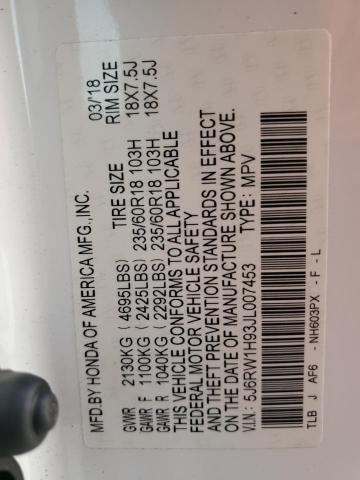 5J6RW1H93JL007453 Honda Cr-v Touring