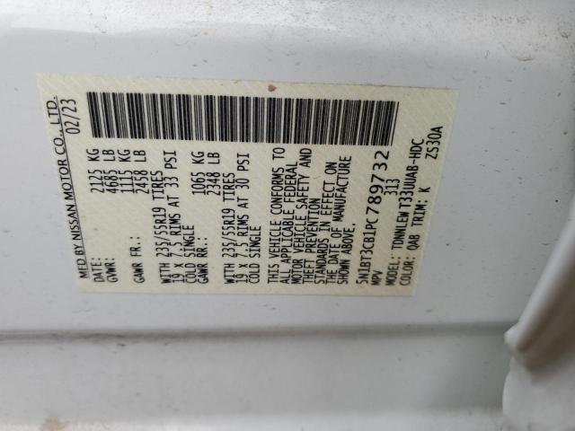 5N1BT3CB1PC789732 Nissan Rogue Sl