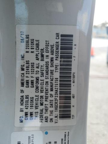 1HGCR2F33HA275756 Honda ACCORD LX