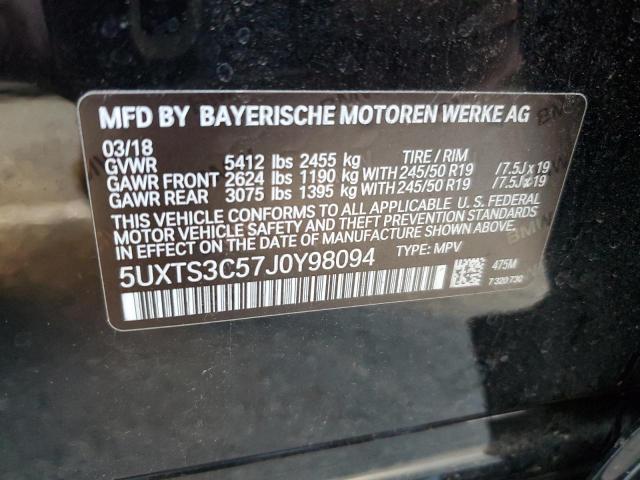 5UXTS3C57J0Y98094 BMW X3 Xdrivem40i