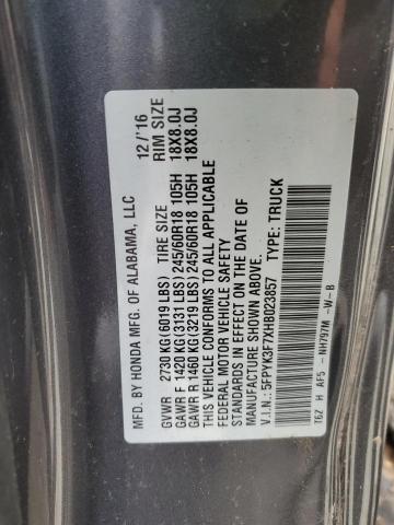 5FPYK3F7XHB023857 Honda Ridgeline Rtl