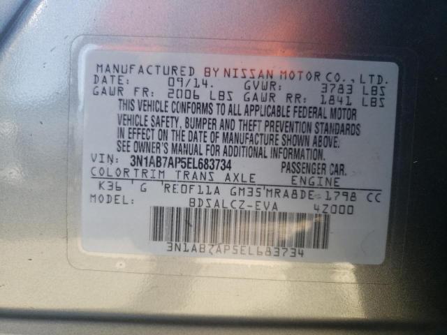 3N1AB7AP5EL683734 Nissan SENTRA S