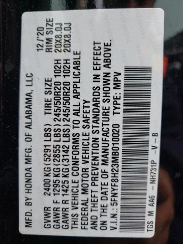 5FNYF8H23MB010020 Honda Passport Sport