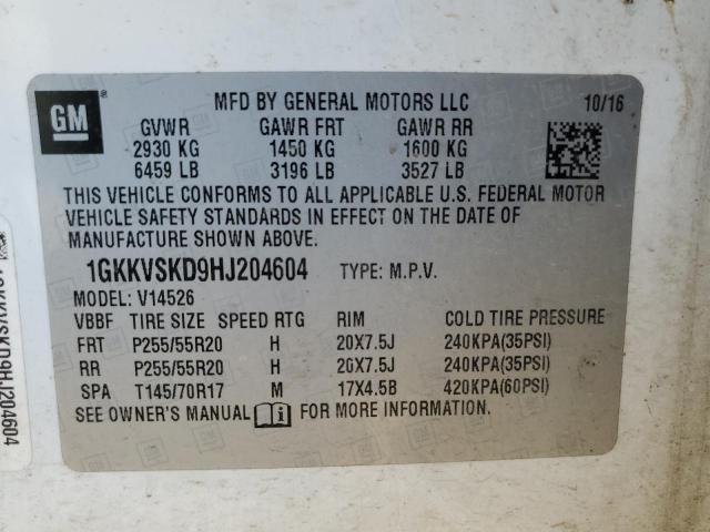 1GKKVSKD9HJ204604 GMC Acadia Limited Slt-2