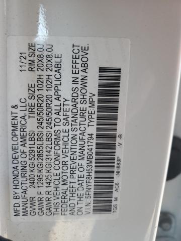 5FNYF8H53MB041794 Honda Passport Exl
