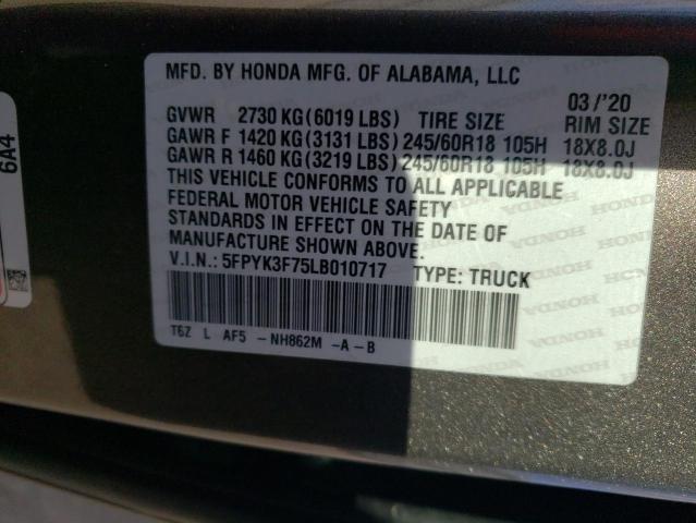 5FPYK3F75LB010717 Honda Ridgeline Rtl