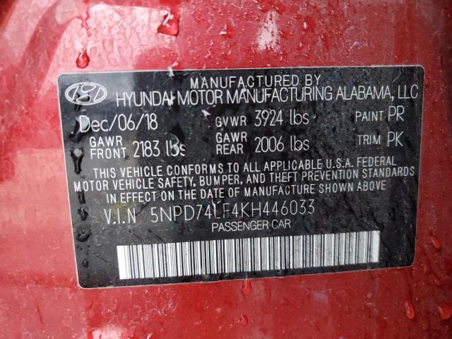 5NPD74LF4KH446033 Hyundai ELANTRA SE