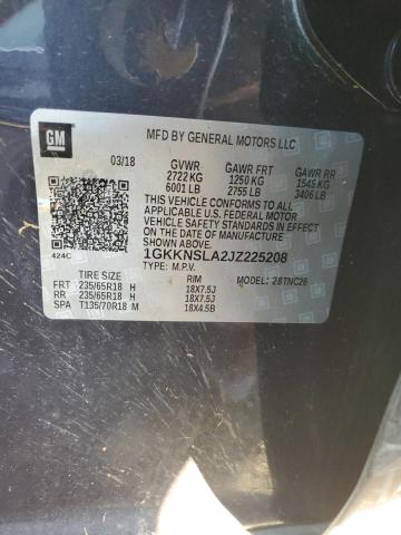 1GKKNSLA2JZ225208 GMC ACADIA SLE