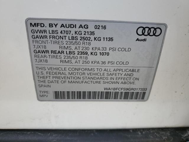 WA1BFCFS9GR017333 Audi Q3 Premium Plus