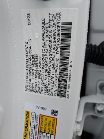 1HGCY2F61PA067032 Honda Accord Hybrid Exl
