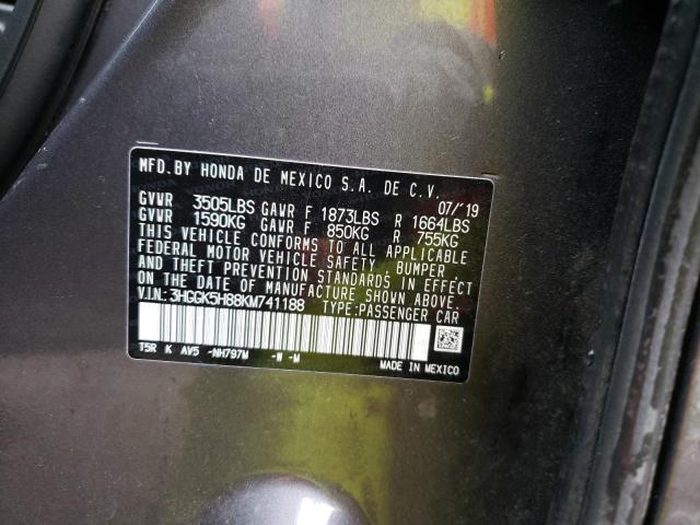 3HGGK5H88KM741188 Honda FIT EX