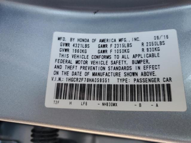 1HGCR2F78HA059551 Honda ACCORD EX