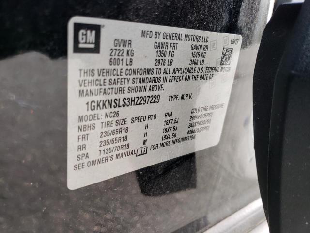 1GKKNSLS3HZ297229 GMC ACADIA SLE
