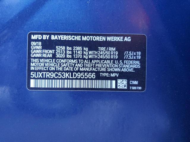 5UXTR9C53KLD95566 BMW X3 Xdrive30i