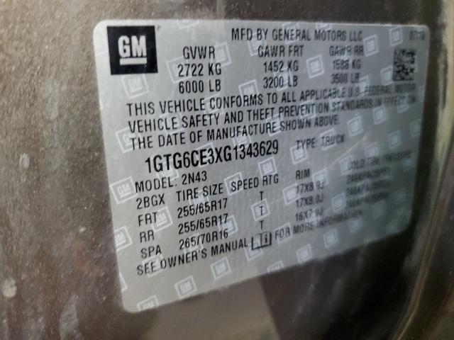 1GTG6CE3XG1343629 GMC CANYON SLE