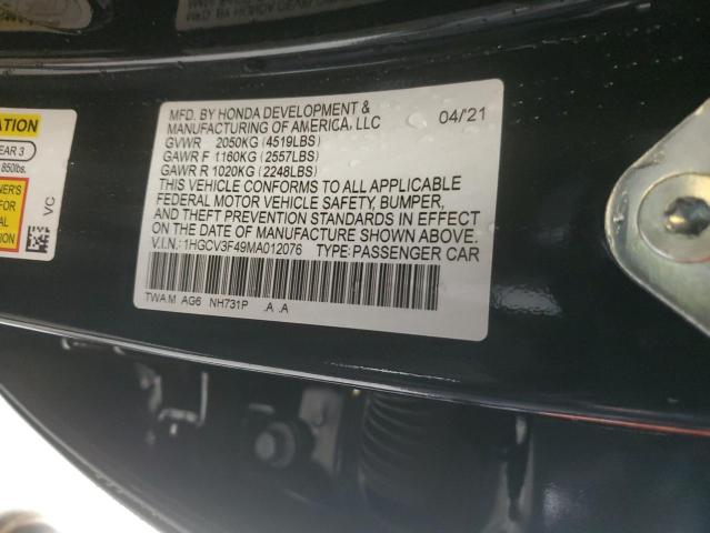 1HGCV3F49MA012076 Honda Accord Hybrid Ex