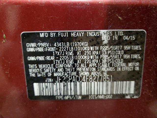 JF2GPACC4F8277851 Subaru Xv Crosstrek 2.0 Premium
