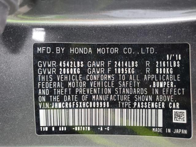 JHMCR6F5XHC009998 Honda Accord Hybrid Exl