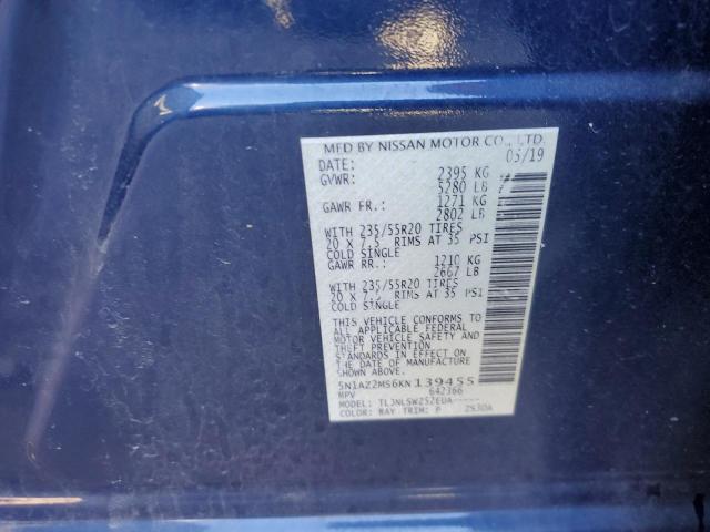 5N1AZ2MS6KN139455 Nissan MURANO S