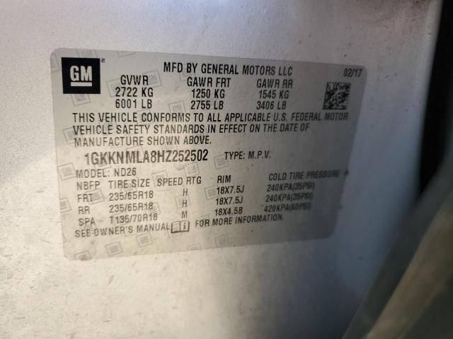 1GKKNMLA8HZ252502 GMC Acadia Slt-1