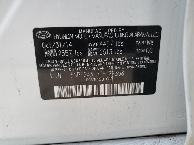 5NPE24AF7FH122358 Hyundai SONATA SE