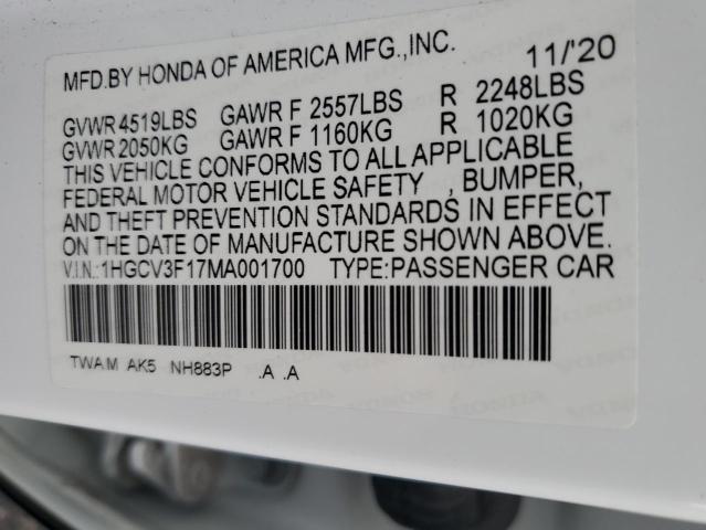 1HGCV3F17MA001700 Honda ACCORD HYBRID