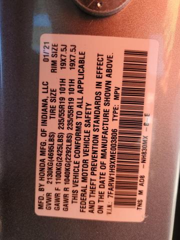 7FARW1H9XME003806 Honda Cr-v Touring