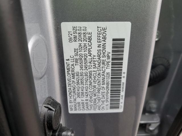 5FNYF6H28NB013226 Honda PILOT SE