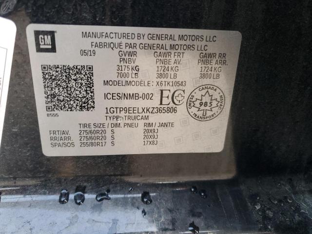 1GTP9EELXKZ365806 GMC Sierra K1500 At4