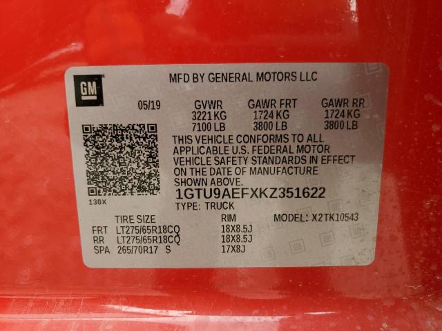 1GTU9AEFXKZ351622 GMC Sierra K1500