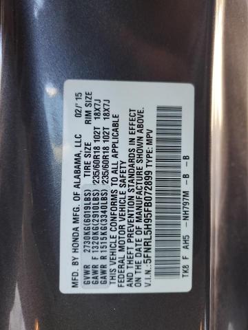 5FNRL5H95FB072899 Honda Odyssey Touring