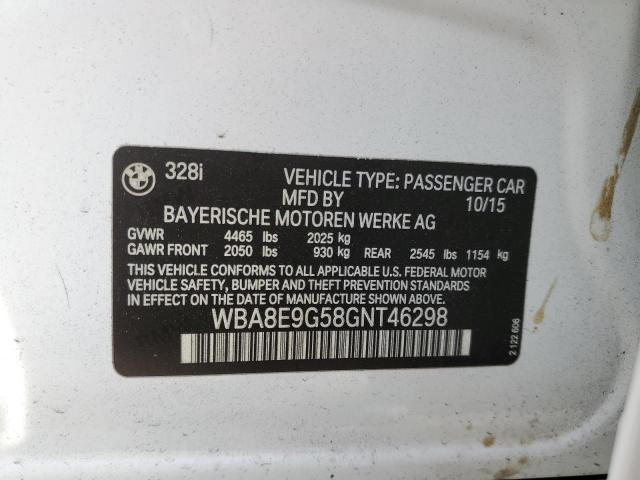 WBA8E9G58GNT46298 BMW 328 I Sulev