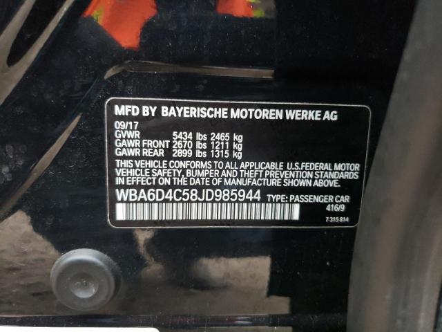 WBA6D4C58JD985944 BMW 650 I Gran Coupe