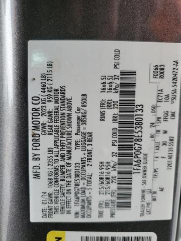 1FA6P0G78E5380133 Ford FUSION S