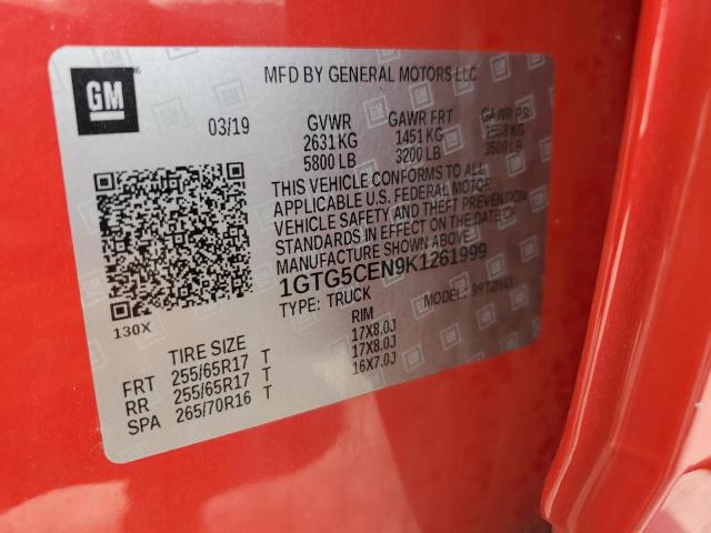 1GTG5CEN9K1261999 GMC CANYON SLE