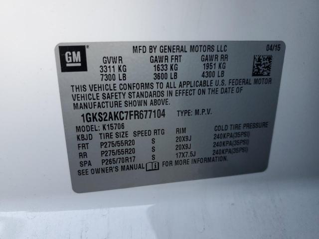 1GKS2AKC7FR677104 GMC YUKON SLE