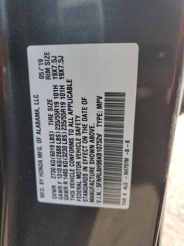 5FNRL6H96KB107529 Honda Odyssey Elite